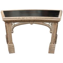 Carved Bleached Oak Neo-Gothic Console; English, circa 1890