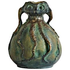 "Small Octopus" Art Nouveau Vase by Amphora