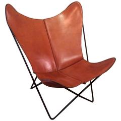 Leather Butterfly Chair by Jorge Ferrari-Hardoy for Knoll