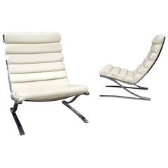Design Institute of America Chrome Cantilever Lounge Chairs 10