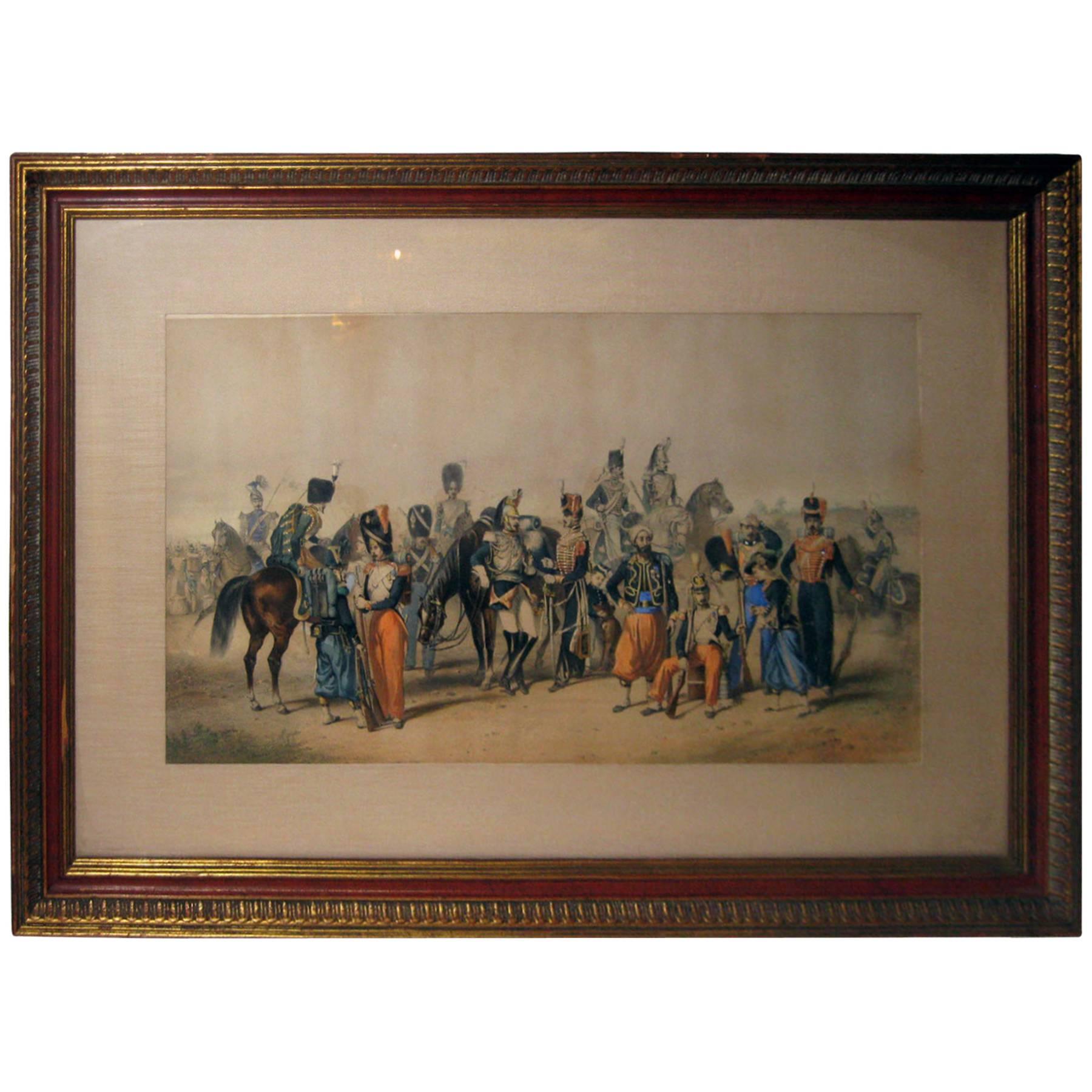 Lithograph Print Signed R. de Moraine Crimean War