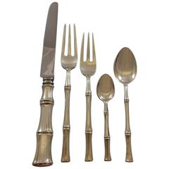 Retro Bamboo by Tiffany Sterling Silver Dinner Flatware Set for Four Service 20 Pieces