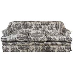 Black and White Toile Sofa