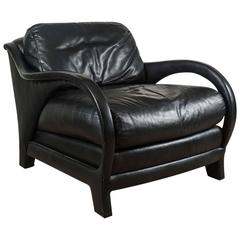 Jay Spectre Lounge Chair in Black Leather