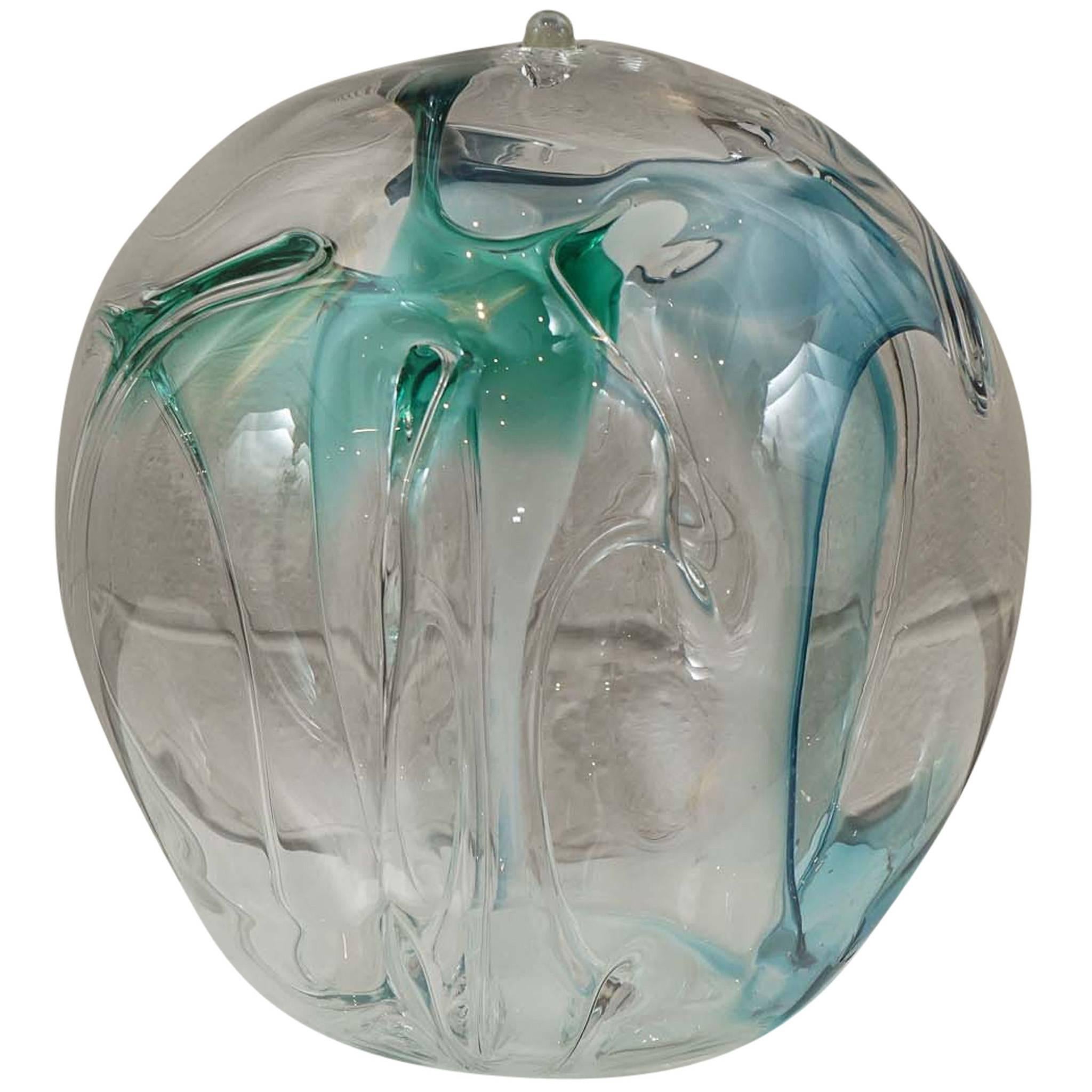 Art Glass Orb by Peter Bramhall For Sale