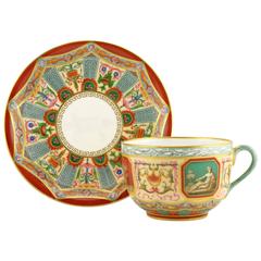 Extremely Rare Russian Imperial Porcelain Raphael Service Cup and Saucer 2