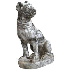 19th Century French Gray and White Marble Dog Figure 3