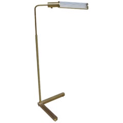 Brass Pharmacy Floor Lamp with Glass Rod Shade by Casella