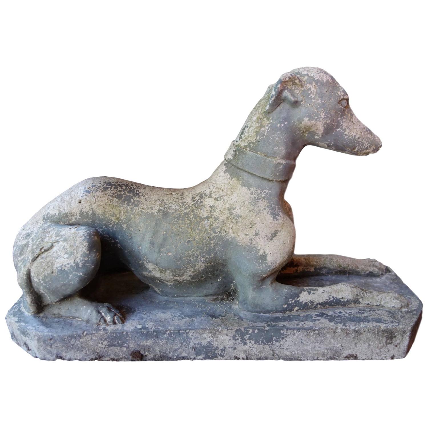 silver whippet statue