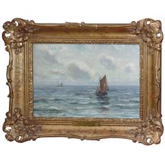 W. Wyllie Oil Painting on Canvas "off Southend", Signed