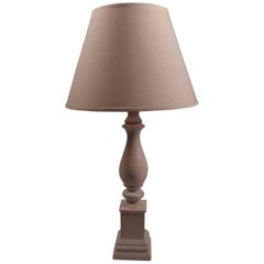 Lampe en céramique Blanc de Chine en forme de balustre