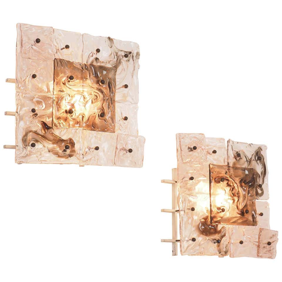 Italian VENINI Pair Of Large Appliques Or Ceiling Lights Perfect italian-venini-pair-of-large-appliques-or-ceiling-lights-perfect