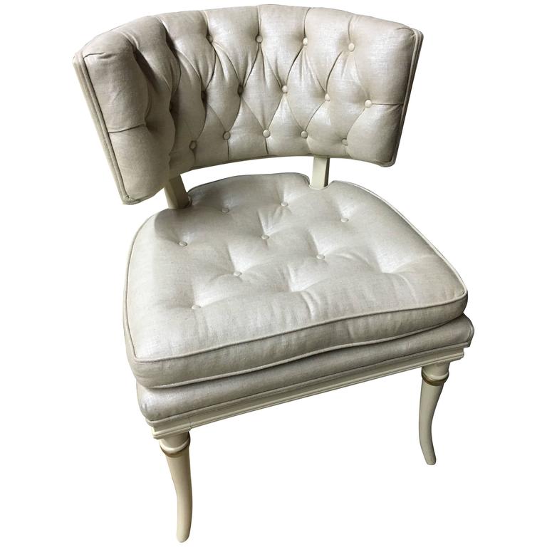 Glamorous Upholstered Klismos Style Chair For Sale at 1stdibs