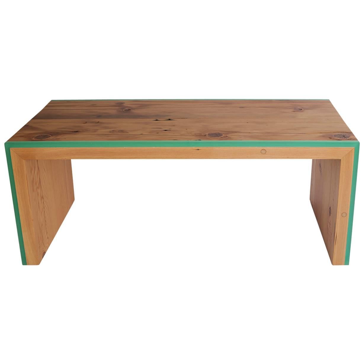 Monster Island Coffee Table or Bench in Reclaimed Fir, Edged in Resin For Sale