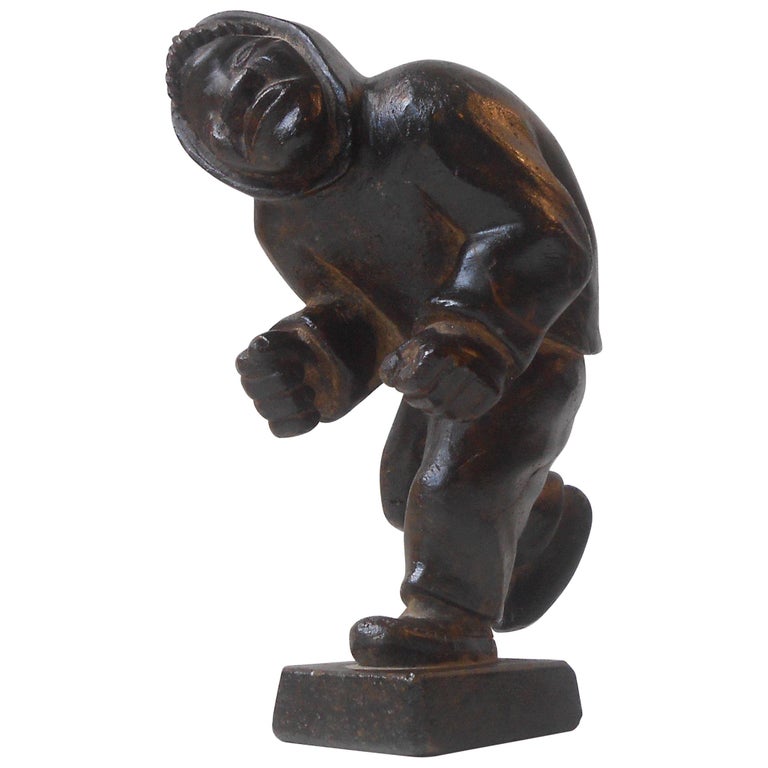 Primitive Soapstone Figurine of Eskimo Inuit, Greenland, circa 1900 For