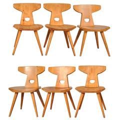 Set of Six Dining Chairs by Jacob Kielland-Brandt for I. Christiansen circa 1960