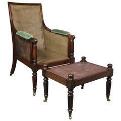 Regency Mahogany Bergere and Ottoman 8