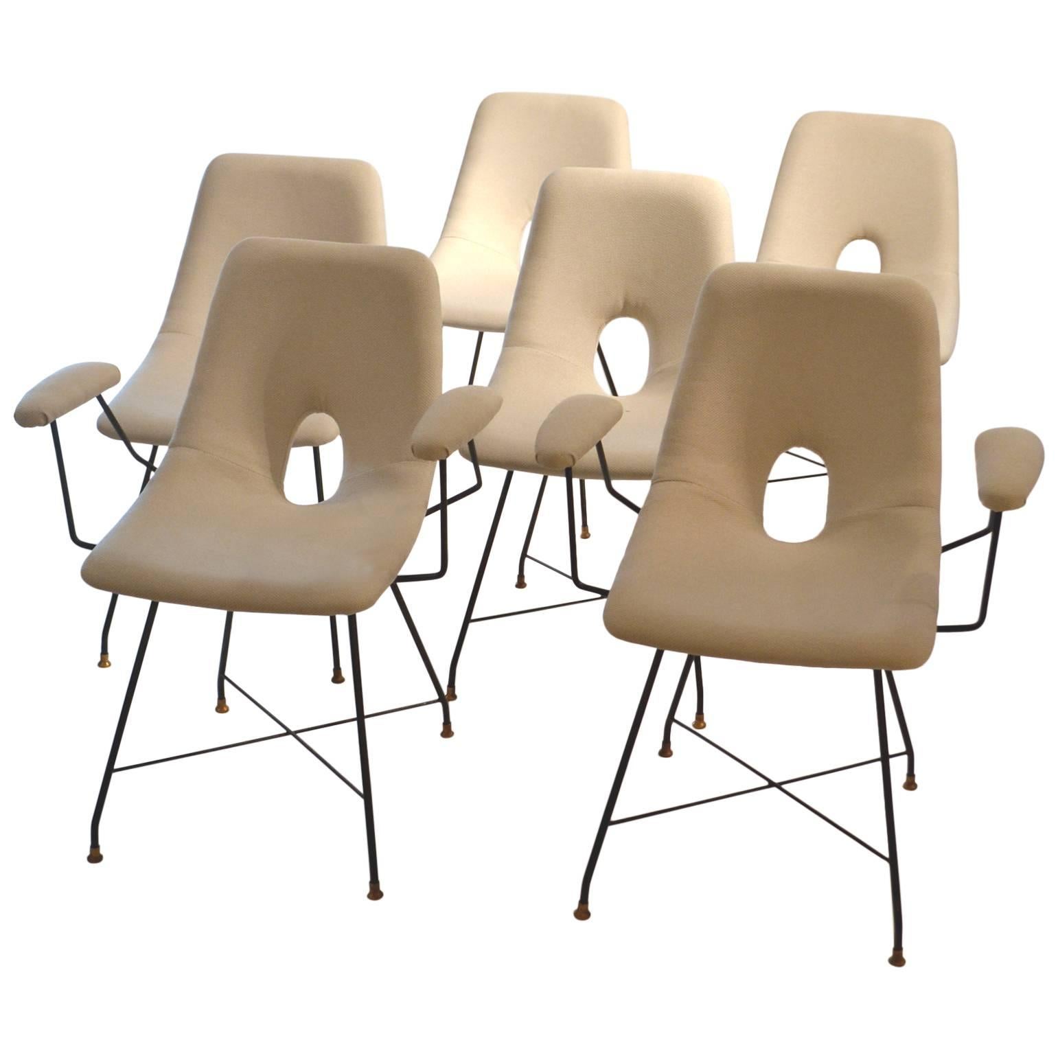 Six Cosmos Dining Chairs by Augusto Bozzi for Saporiti