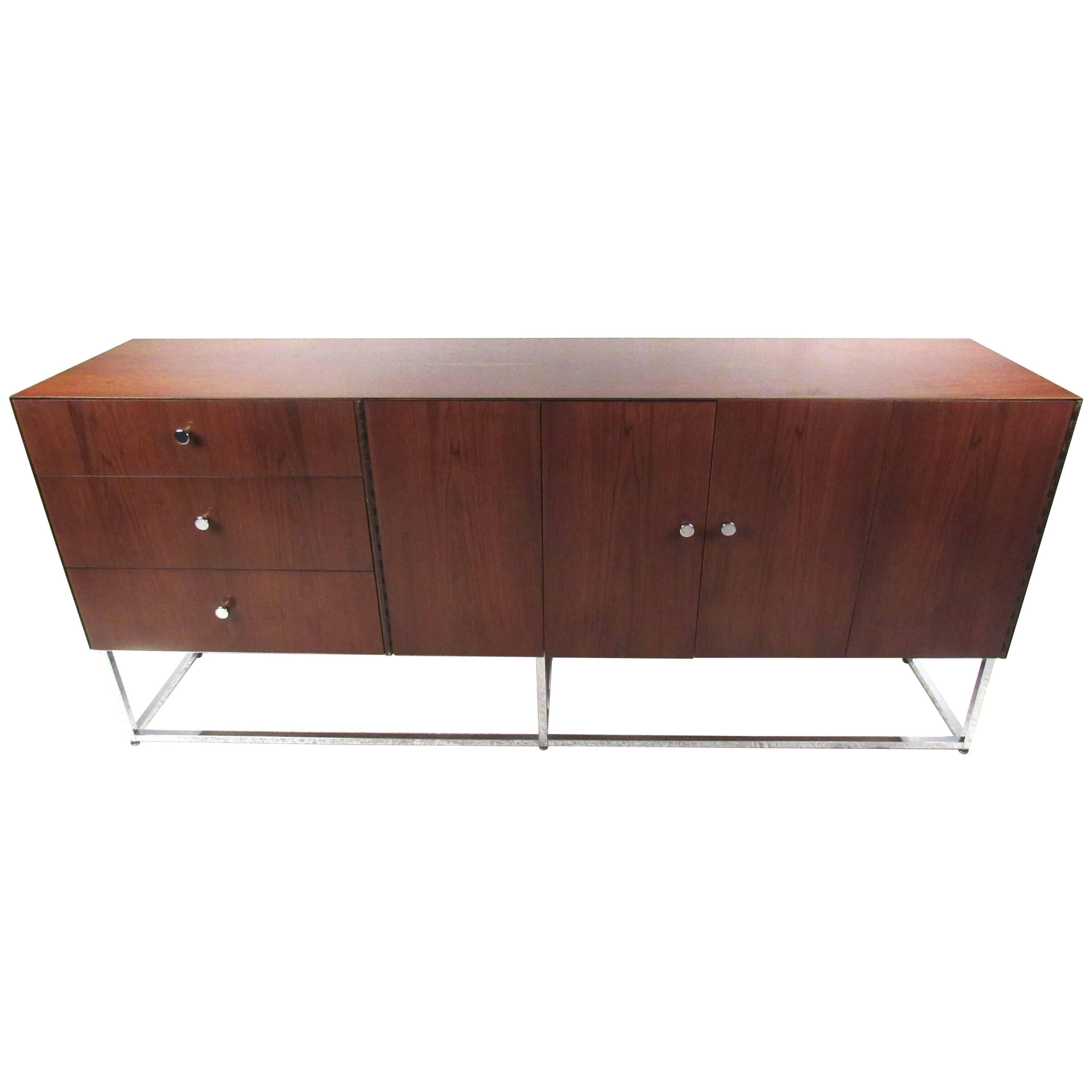 Mid Century Modern Walnut Server Sideboard Credenza Henredon at