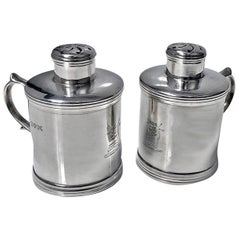 Antique Miniature Silver Tankard Peppers Casters, London, 1885