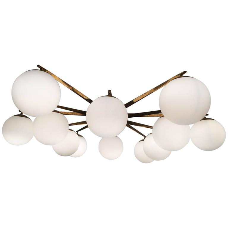 Arredoluce Style Starburst Flush Mount Chandelier For Sale