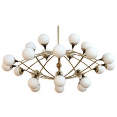 Giant Stilnovo Style "Saucer" Chandelier