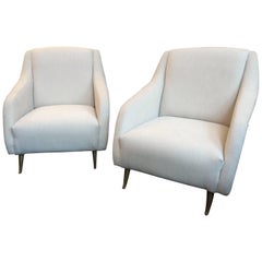 Vintage Pair of Mid-Century Armchairs by Arredementi ISA Bergamo 