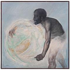 "The Glass Blower" 1967, Large Painting by Italian Artist Mario Russo 5