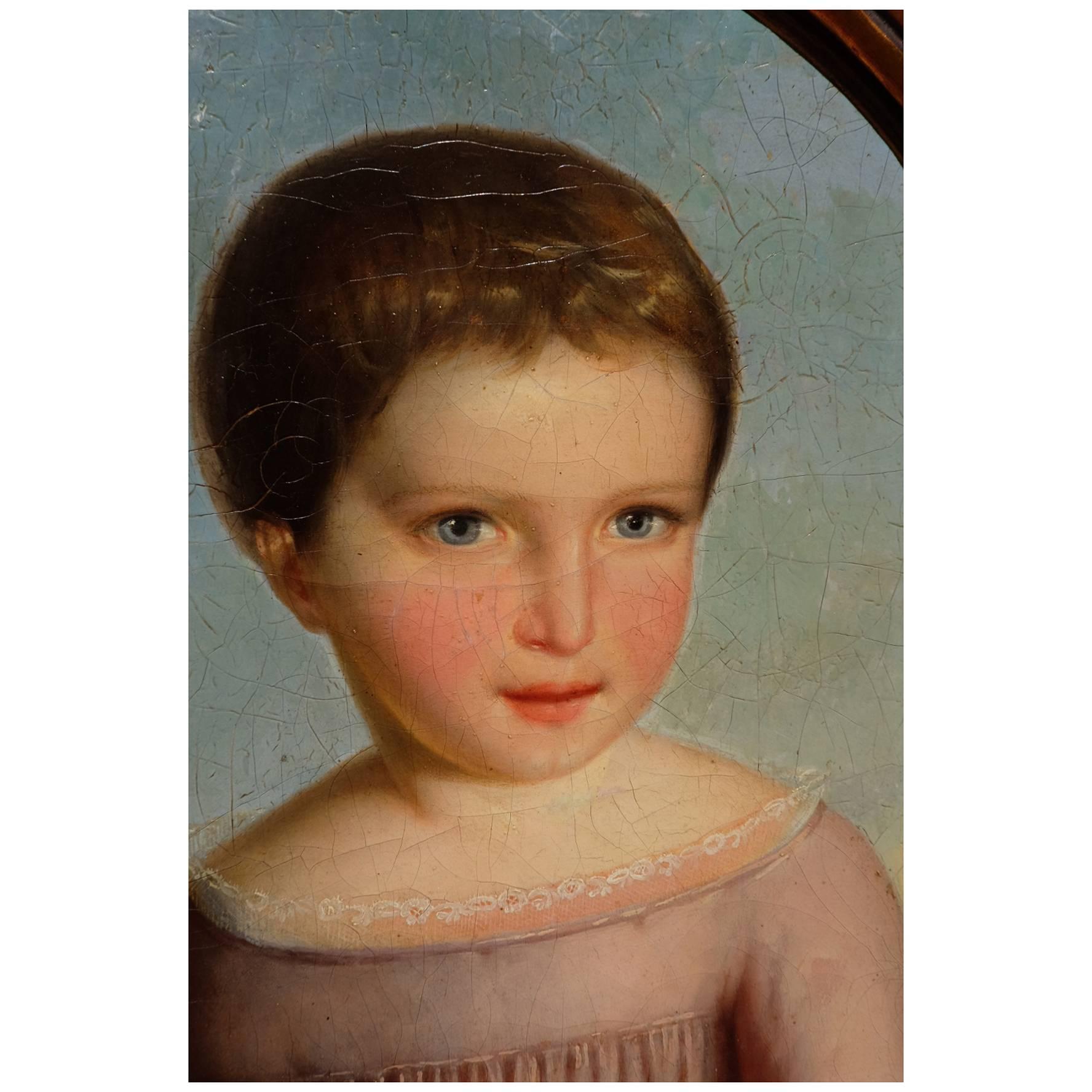 Oil Paint Portrait of a Young Girl