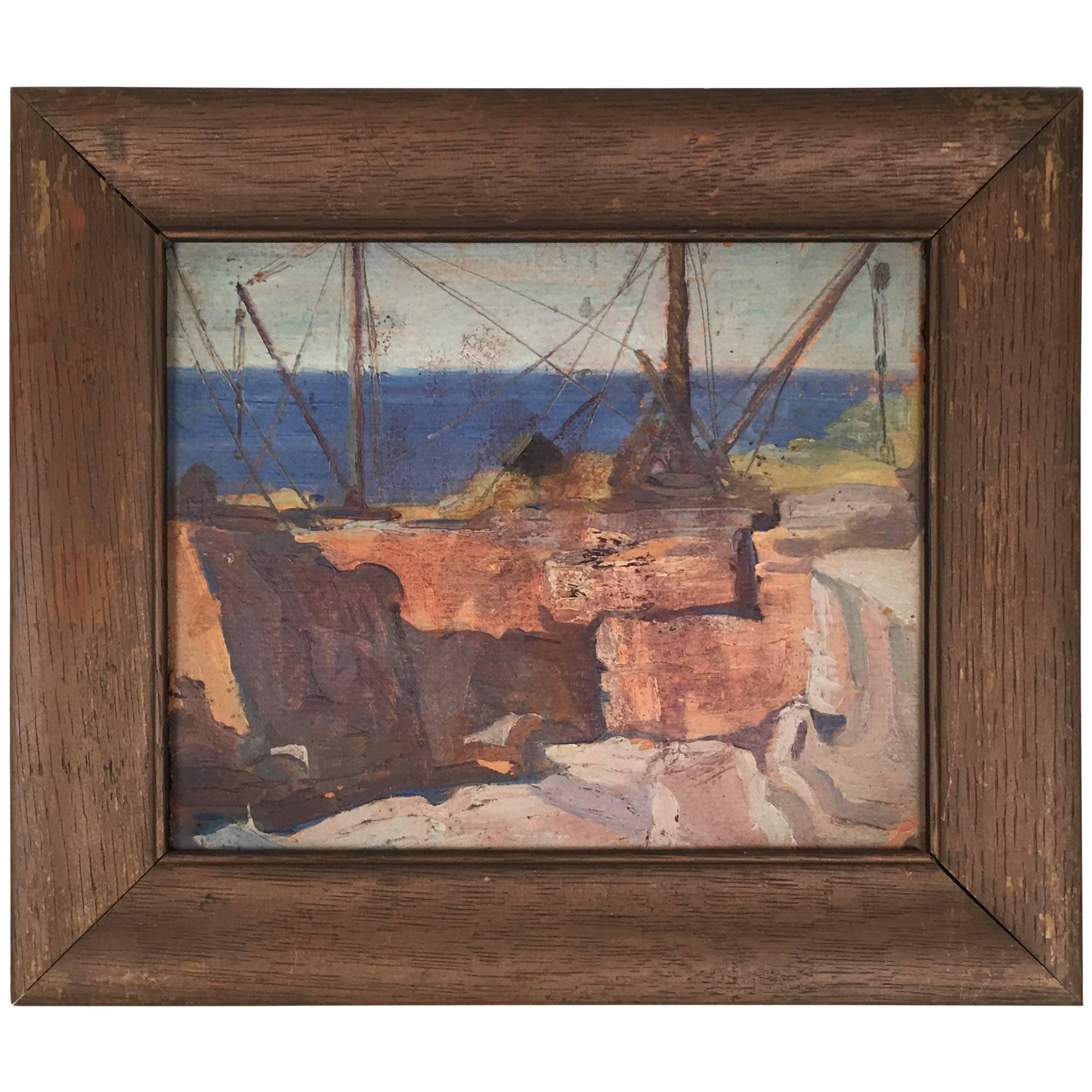 Small Cape Ann Stone Quarry Painting