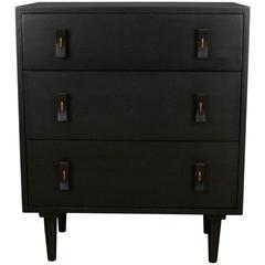 Vintage Inspired Black Three-Drawer Dresser