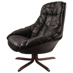 Leather Swivel Chair Attributed to Westnofa