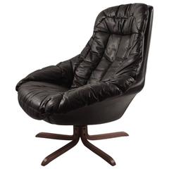 Leather Swivel Chair Attributed to Westnofa 7