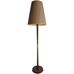 Classic Turned Walnut Danish Modern Taper Floor Lamp