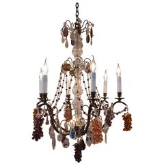 French Louis XVI Style Patinated Bronze and Crystal Fruits Chandelier circa 1920 French Louis XVI Style Patinated Bronze and Crystal Fruits Chandelier circa 1920