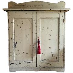 Antique Hall Bathroom Cupboard Pine Distressed Victorian, 19th Century