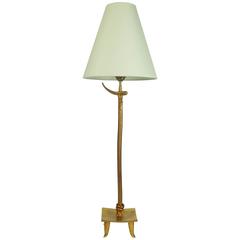 Gilt Metal Table Lamp by Pierre Casenove for Fondica