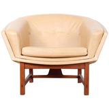 Scandinavian "Corona" Easy Chair in Leather, by Lennart Bender