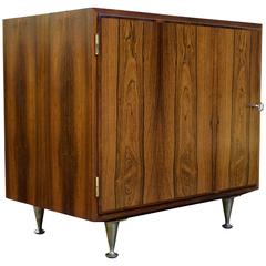 Retro 1960s Danish Vinyl LP Hi-Fi Cabinet in Brazilian Rosewood and Brass