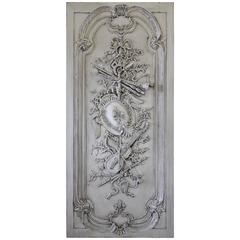 19th Century Carved Regence Style Painted Walnut Door