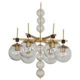 Large Chandelier with Hand Blow Crystal Glasses