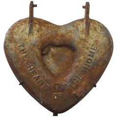 Antique Heart of the Home Iron Stove Door