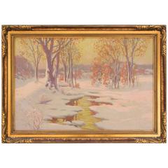1920s Painting of Snowy of Northern Scene