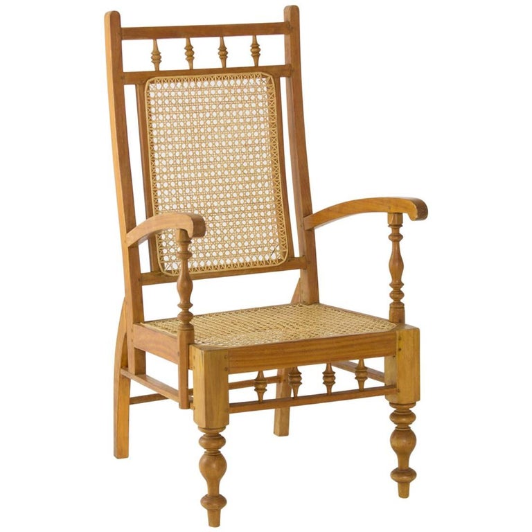 Early 20th Century Colonial Sri Lankan Satinwood Garden Chair For Sale