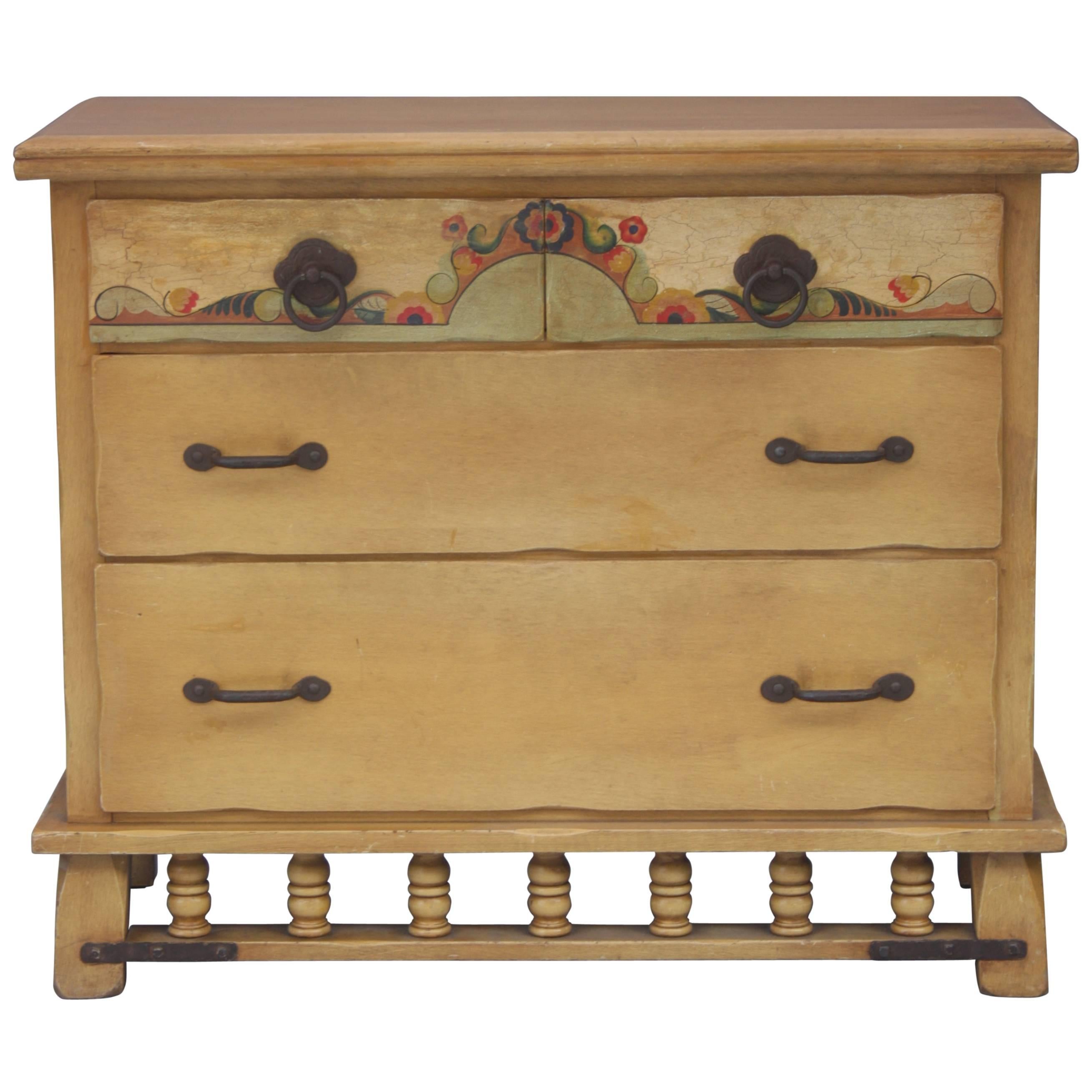 1930s Hand-Painted Monterey Dresser