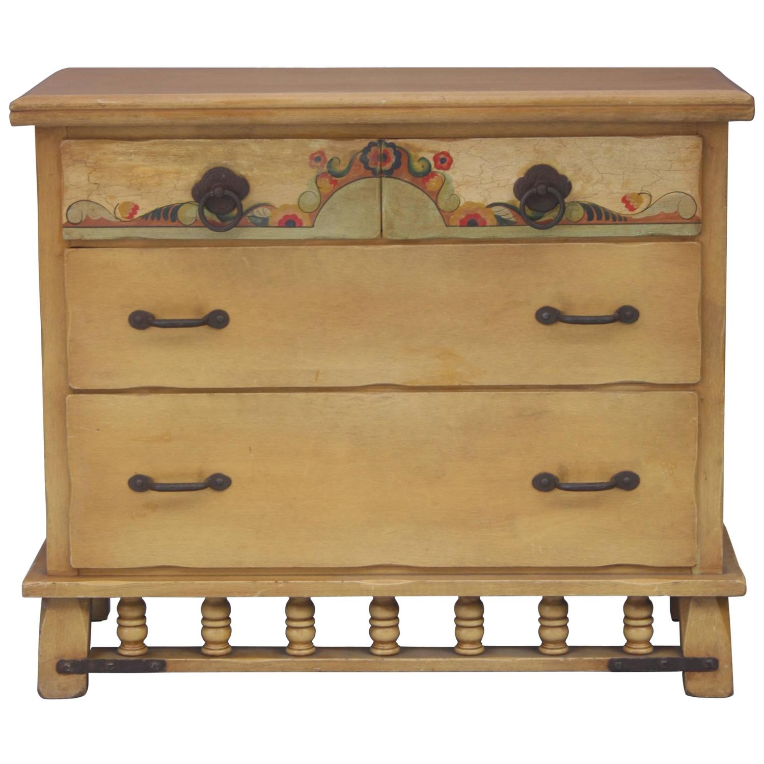 1930s HandPainted Monterey Dresser For Sale at 1stdibs