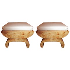 Exceptional Pair of Art Deco Style Stools