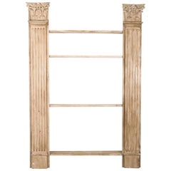 French Painted Bookshelf with Architectural Columns