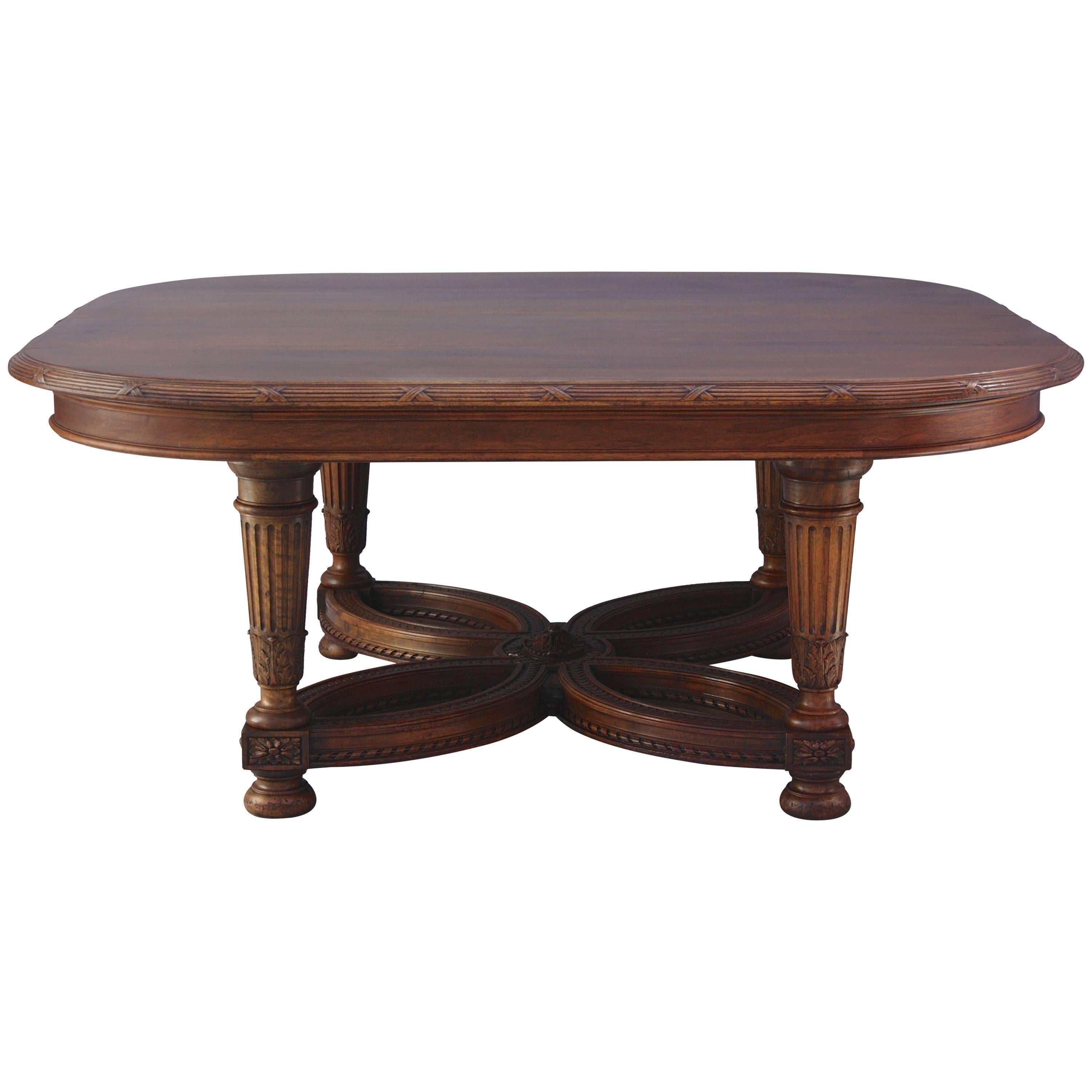 Wonderful Carved Walnut Center Table For Sale