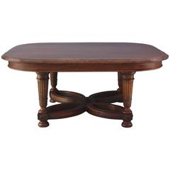 Wonderful Carved Walnut Center Table